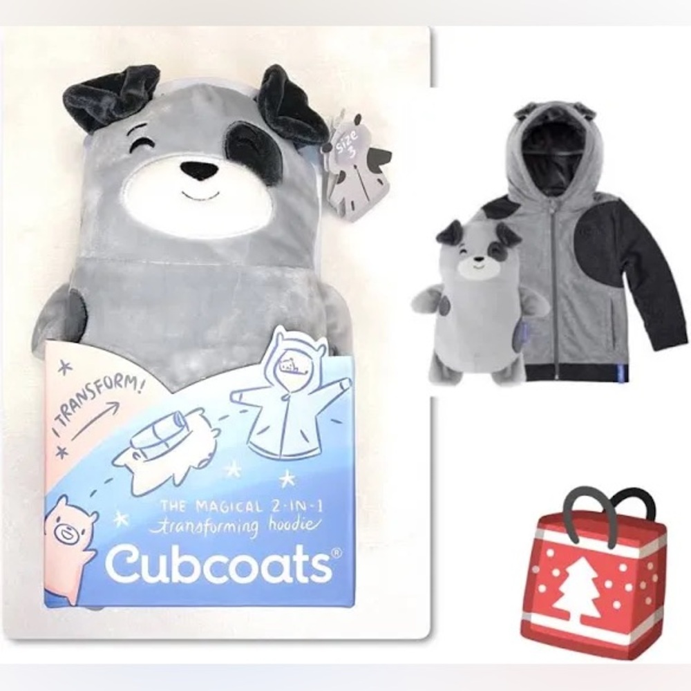 Cubcoat Grey Pup Transforming Hoodie Size 8